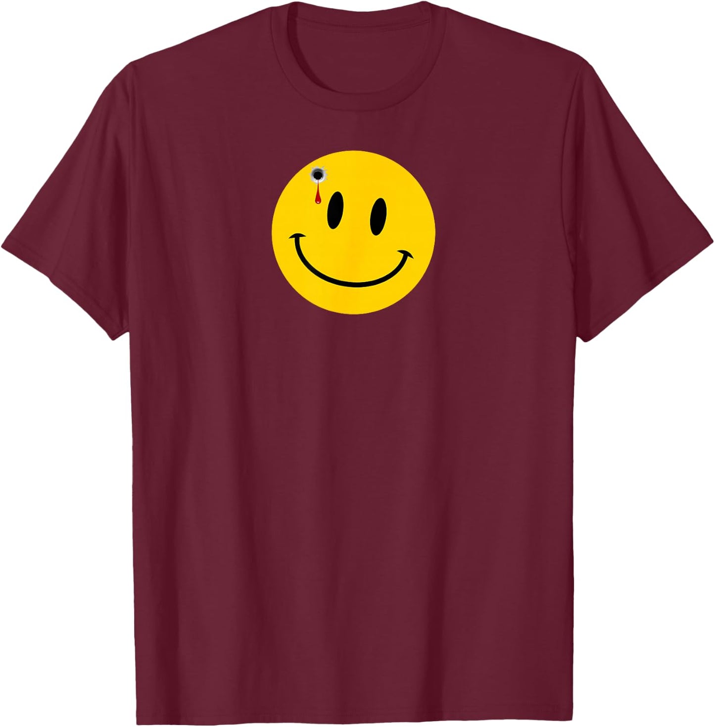 Bullet Hole Comedian’s Badge T-Shirt - T-Shirt | Maroon