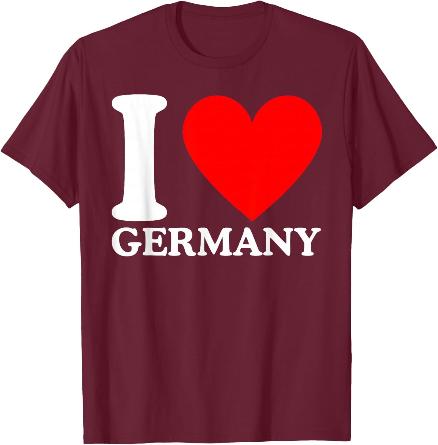 I Love Germany - Ich liebe Deutschland T-Shirt - T-Shirt | Maroon