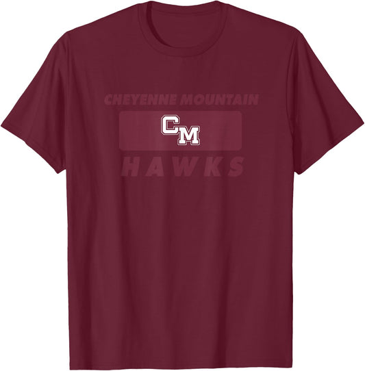 Cheyenne Mountain High School Hawks Colorado Springs T-Shirt - T-Shirt | Maroon
