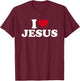 I Love Jesus , black T-Shirt - T-Shirt | Maroon