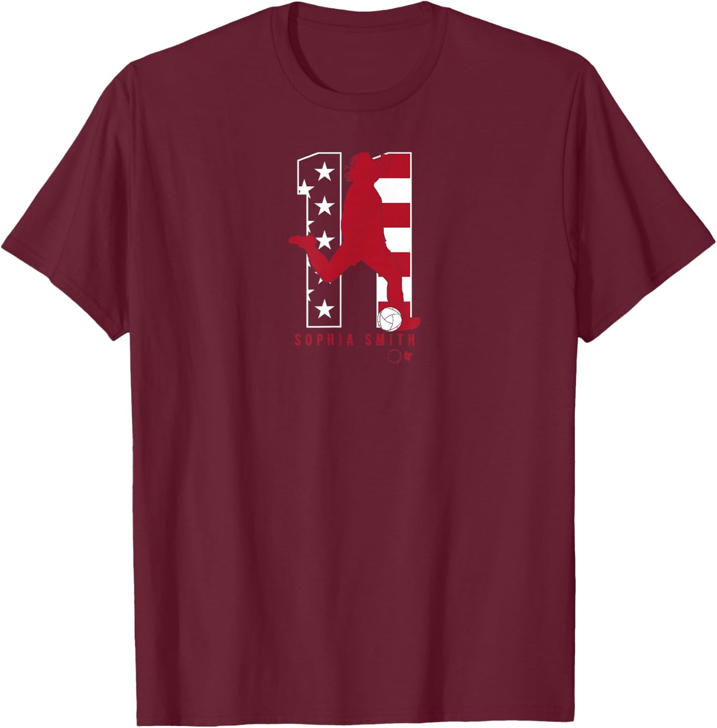 Sophia Smith 11: USWNT Players Association - USA Soccer T-Shirt - T-Shirt | Maroon