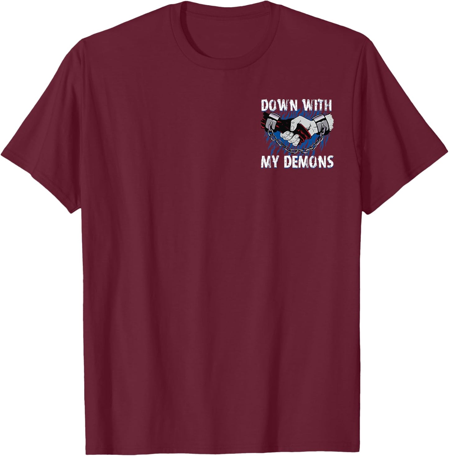 Down With My Demons Gothic Dark Humor Demon T-Shirt - T-Shirt | Maroon