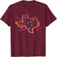 Texas Western Cowgirl Women Girls Cute Graphic T-Shirt - T-Shirt | Maroon