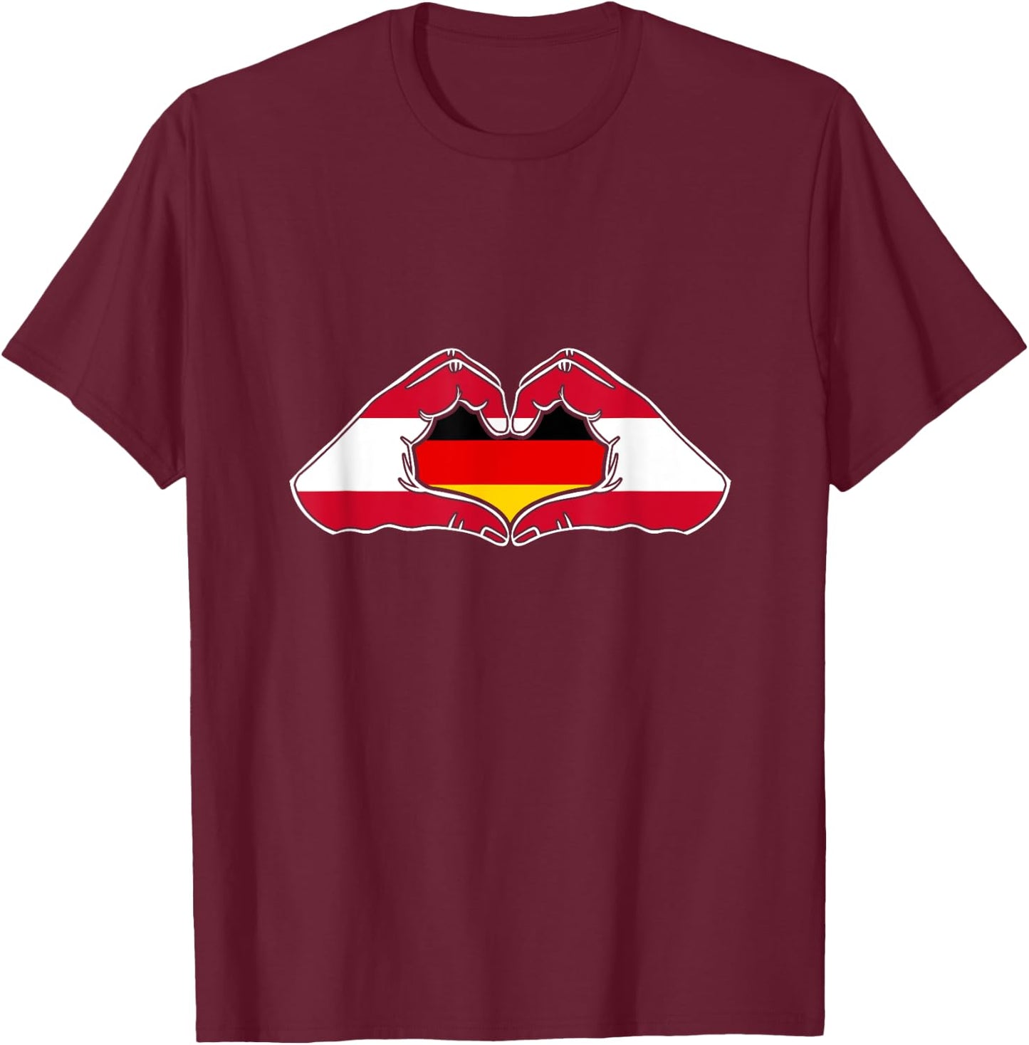 Österreich und Deutschland. Herz Hand Freundschaft! T-Shirt - T-Shirt | Maroon