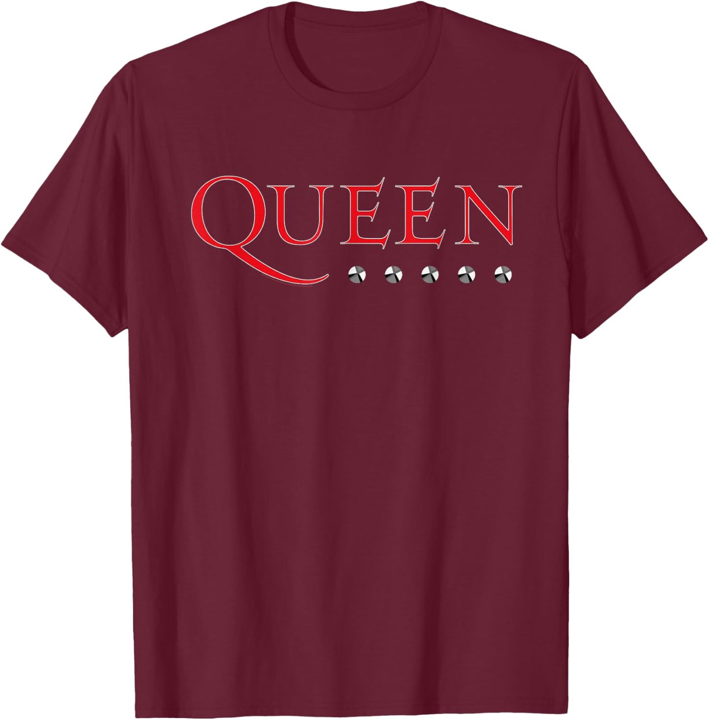 Queen Official Logo Stud T-Shirt - T-Shirt | Maroon