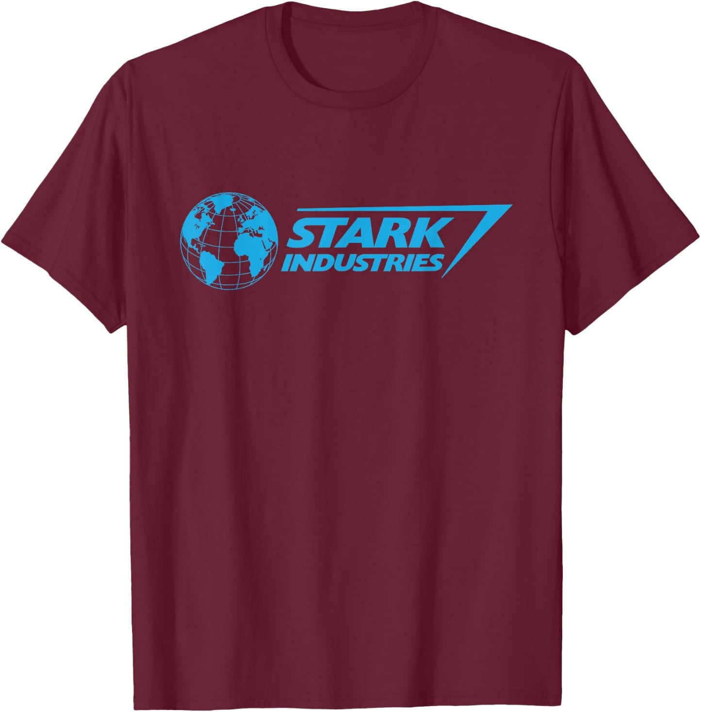 Marvel Iron Man Stark Industries Logo Blue , black T-Shirt - T-Shirt | Maroon