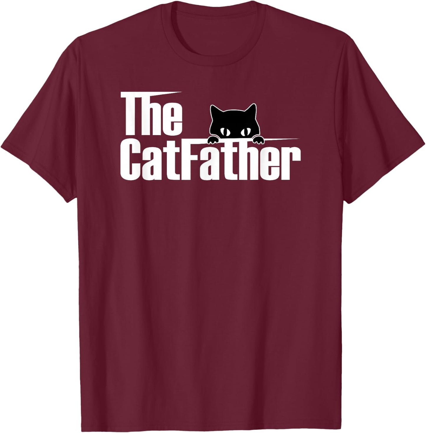 The Catfather | Funny Cute Cat Father T-Shirt - T-Shirt | Maroon