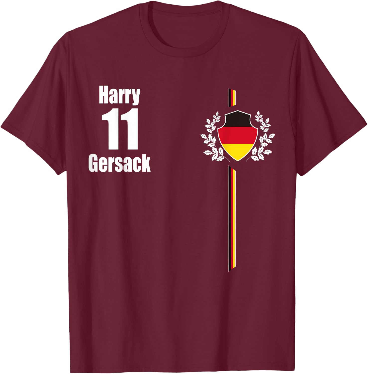 Junggesellenabschied Deutschland Harry Gersack Trikot Party T-Shirt - T-Shirt | Maroon