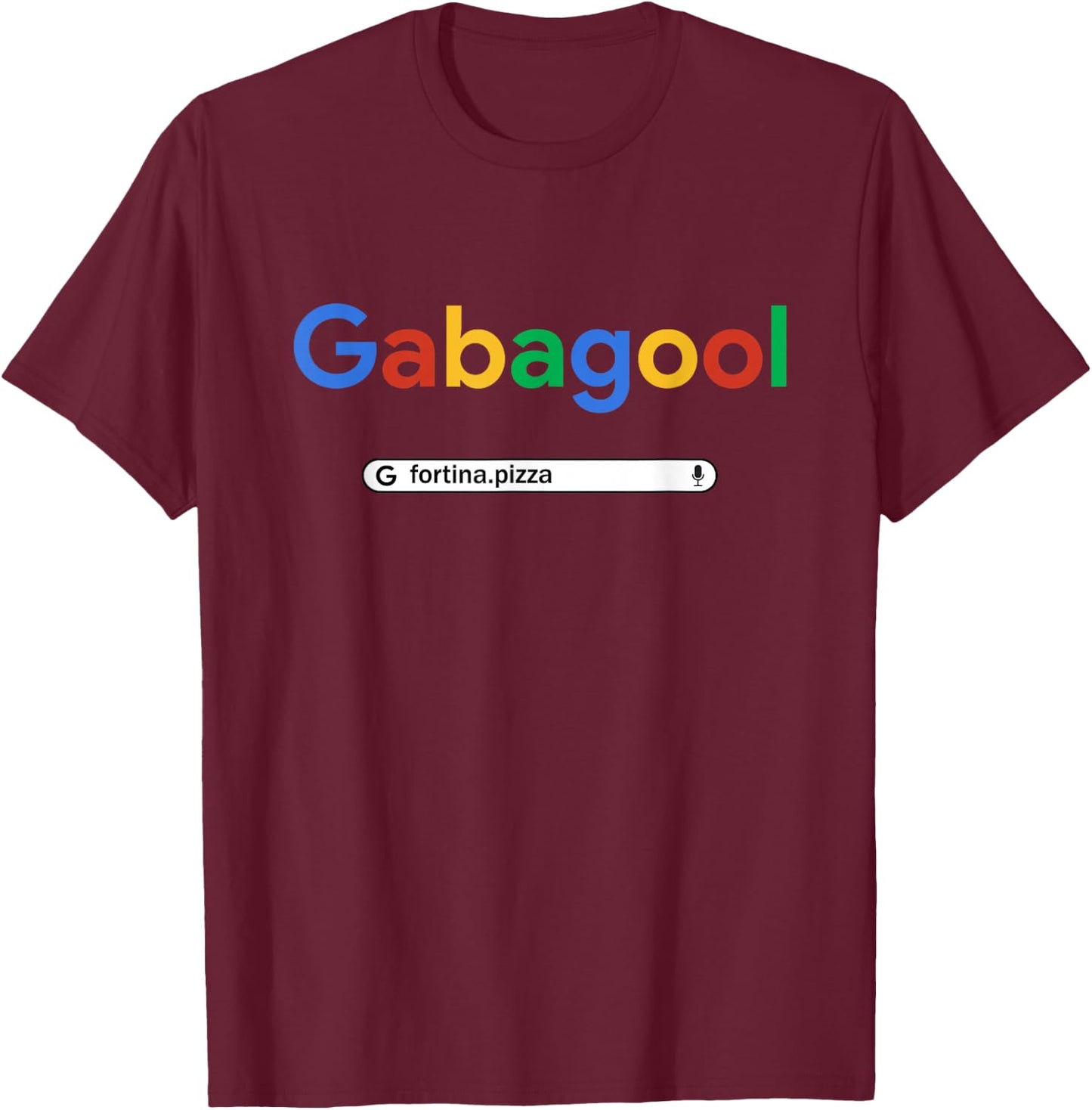 Gabagool Goole Fortina Pizza T-Shirt - T-Shirt | Maroon