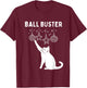 Christmas Cat BALL BUSTER Xmas Ornaments Funny Holiday T-Shirt - T-Shirt | Maroon