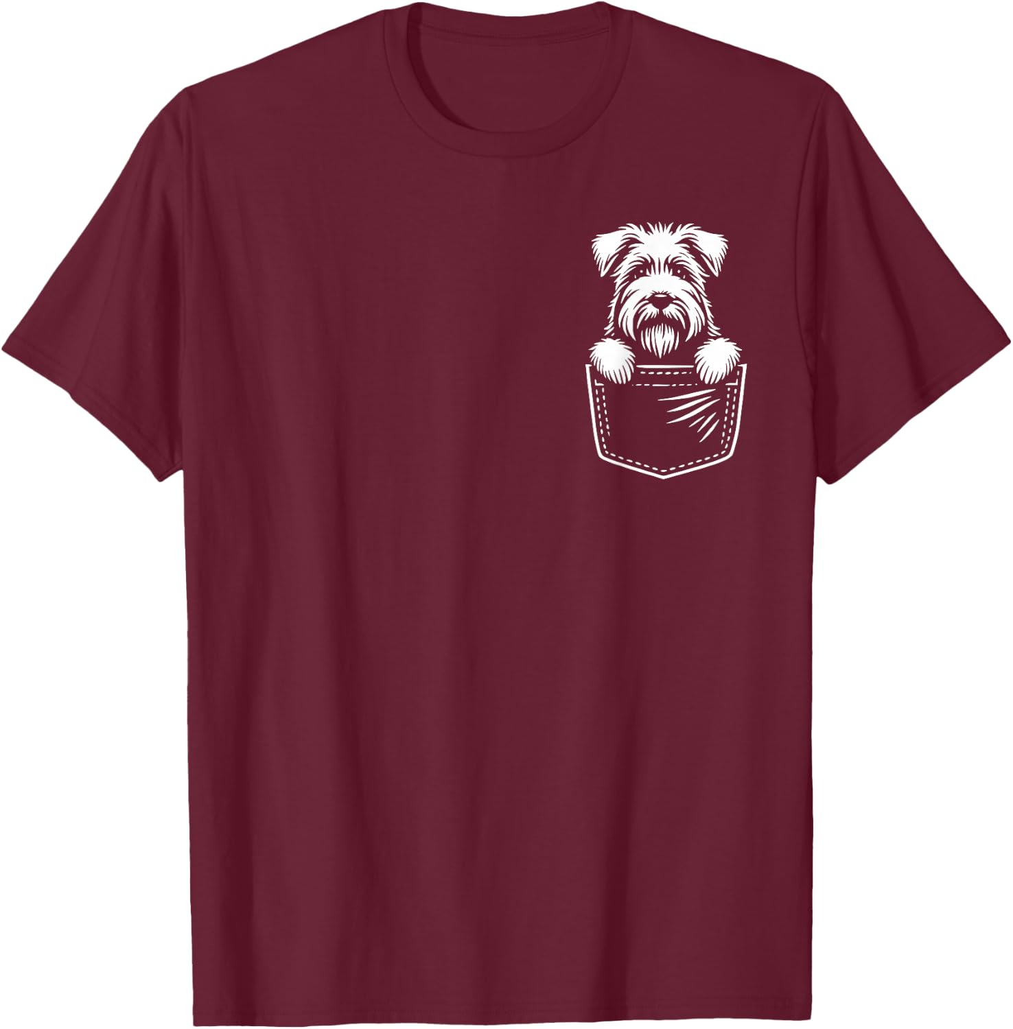 Cute Peering Soft Coated Wheaten T-Shirt - T-Shirt | Maroon