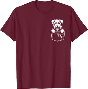 Cute Peering Soft Coated Wheaten T-Shirt - T-Shirt | Maroon