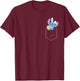 Disney Stitch Easter Egg and Bunny Ears Corner Pocket Art T-Shirt - T-Shirt | Maroon