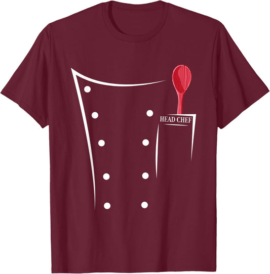 Funny Chef Chef's Jacket Chef BBQ Chef , black T-Shirt - T-Shirt | Maroon