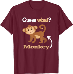 Guess What Monkey Butt Funny Monkey Lover Shirt T-Shirt - T-Shirt | Maroon