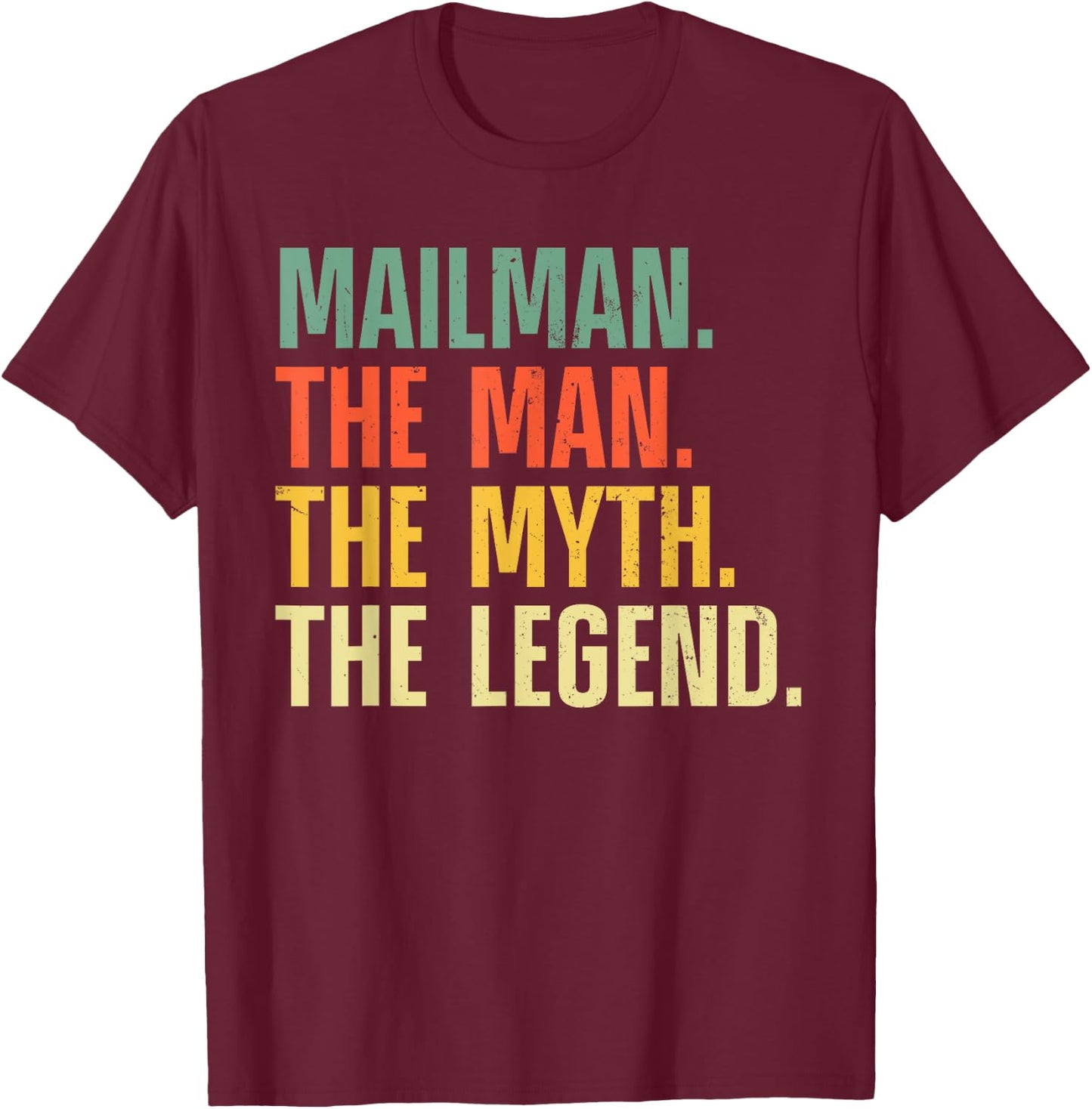 Mailman Art Dad Mail Carrier Postal Worker Mail Man T-Shirt - T-Shirt | Maroon