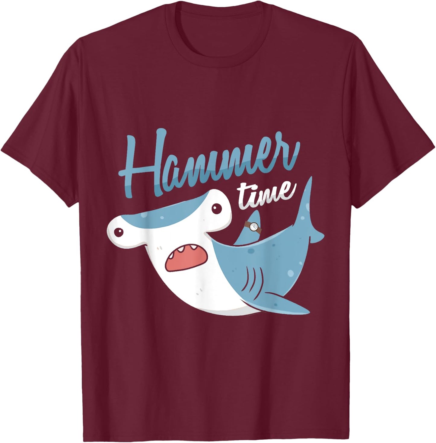 Hammer Time Hammerhead Shark Marine Biologist T-Shirt - T-Shirt | Maroon