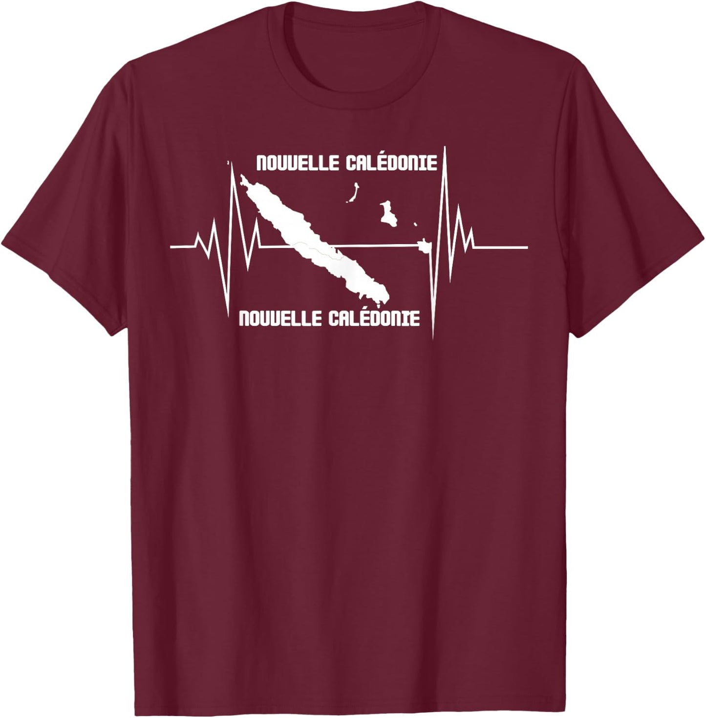 beautiful Gift graphic design map New Caledonia , Black, S T-Shirt - T-Shirt | Maroon