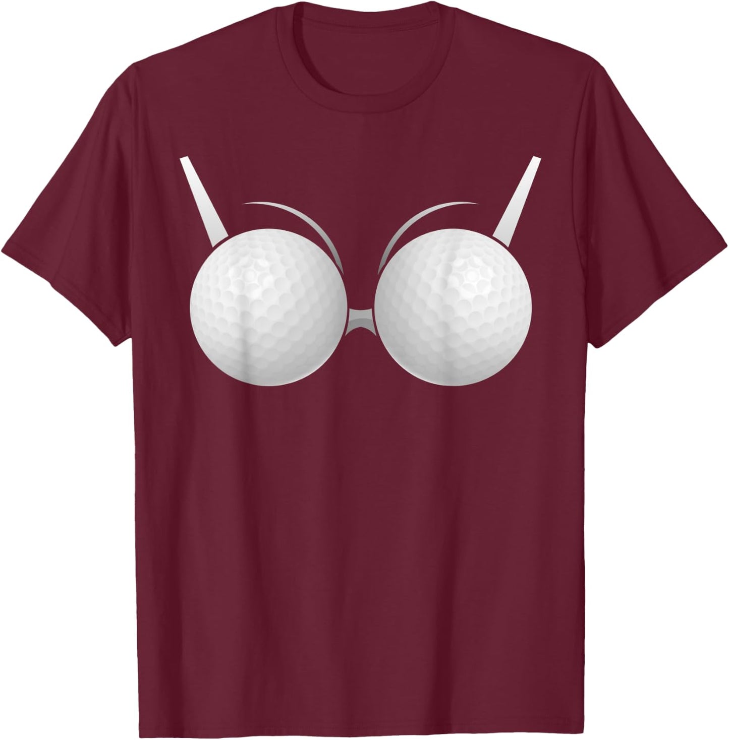 Love Boobs Love Golf Balls Gift Design Idea T-Shirt - T-Shirt | Maroon
