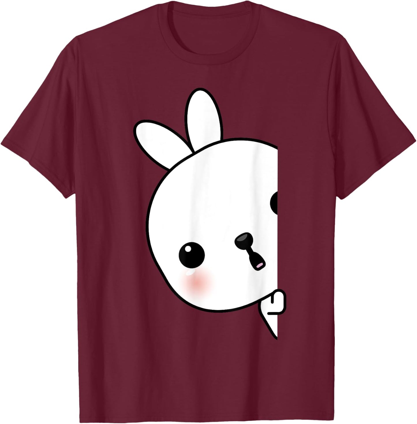 Cute Peaking Bunny Rabbit Costume And Rabbits T-Shirt - T-Shirt | Maroon