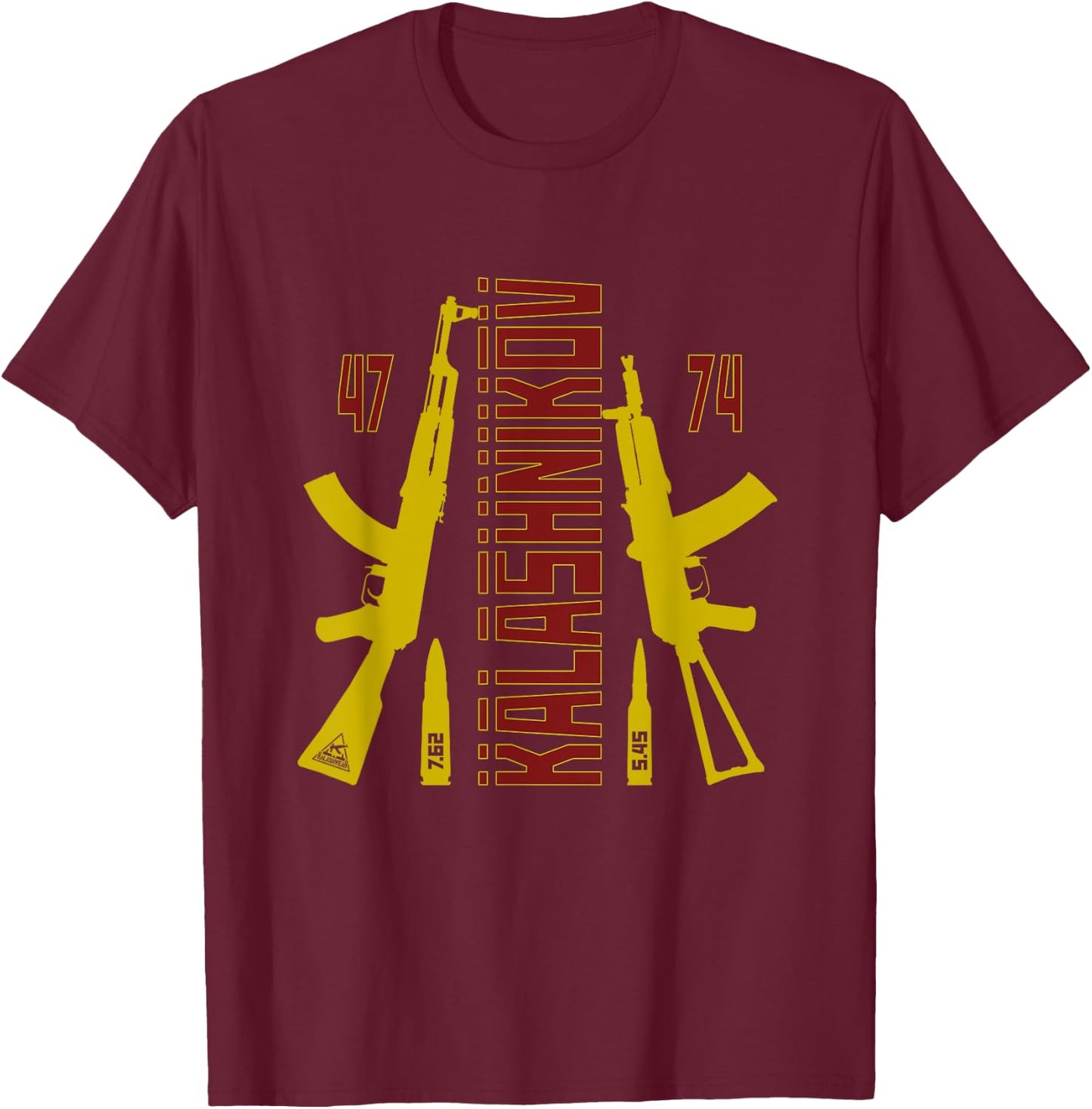 Kalashnikov 7.62 5.45 AK-47 AK-74 T-Shirt - T-Shirt | Maroon
