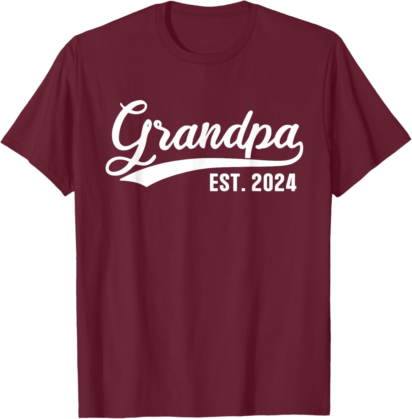 Grandpa 2024 Retro Grandpa Est 2024 T-Shirt - T-Shirt | Maroon