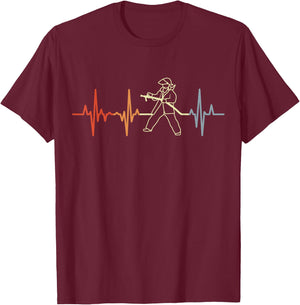 Feuerwehr Herzschlag Brandbekämpfer T-Shirt - T-Shirt | Maroon