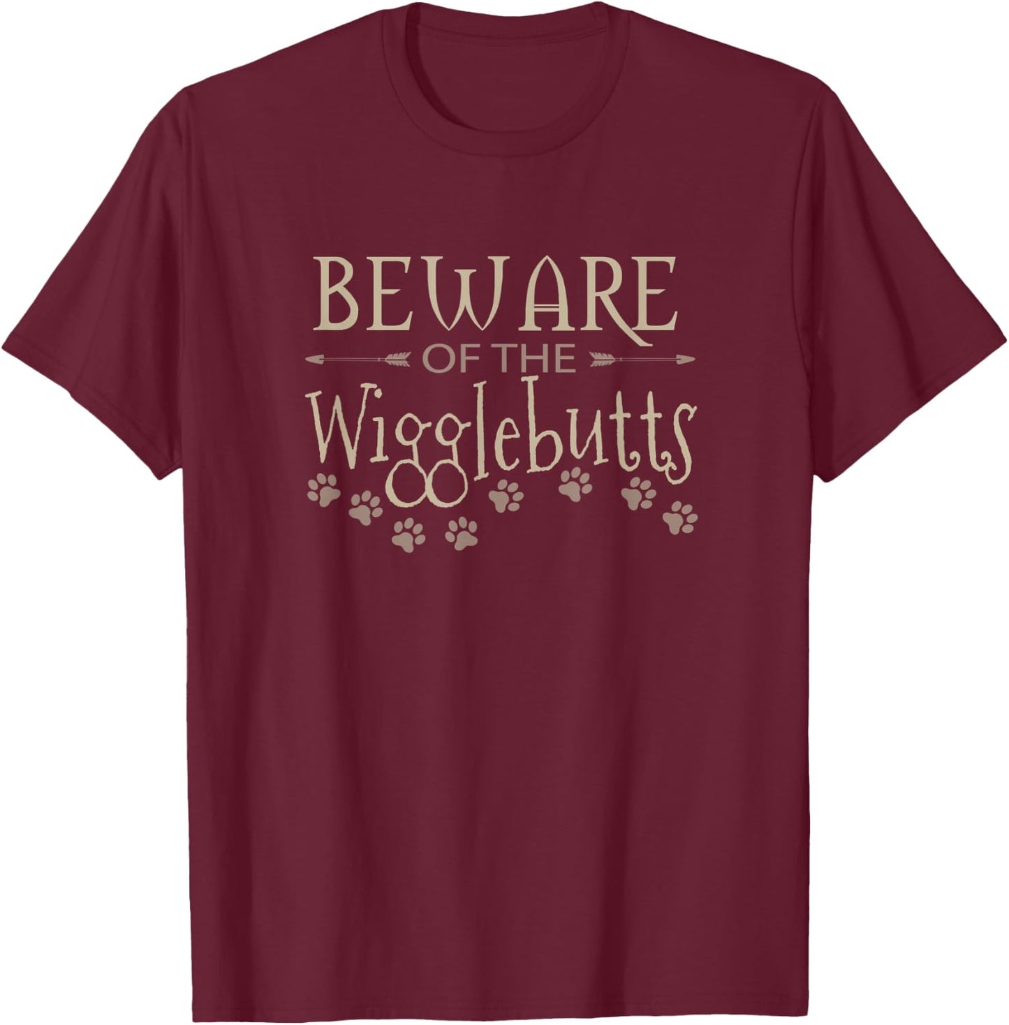 Beware of the Wigglebutts / Funny Dog Lover Women Kids T-Shirt - T-Shirt | Maroon