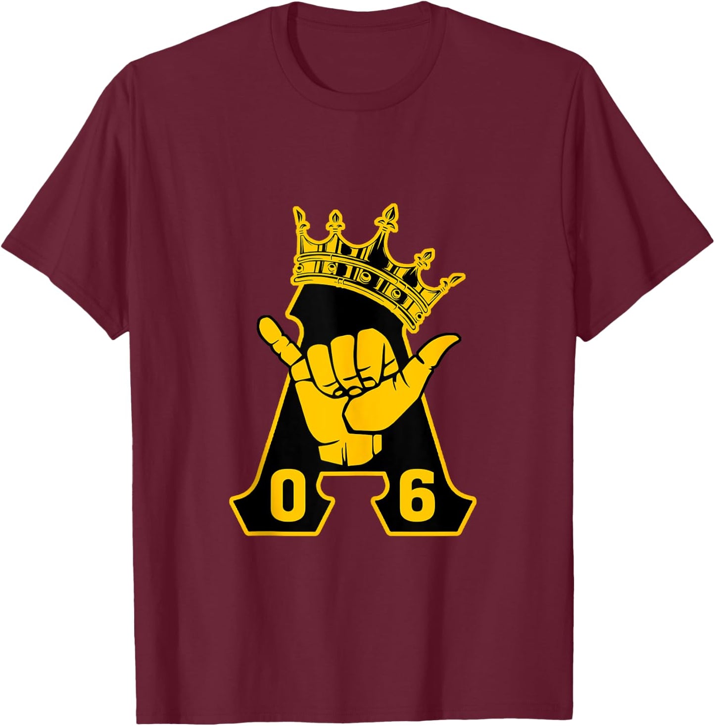 Alpha African 1906 Fraternity Hand Sign Crown T-Shirt - T-Shirt | Maroon