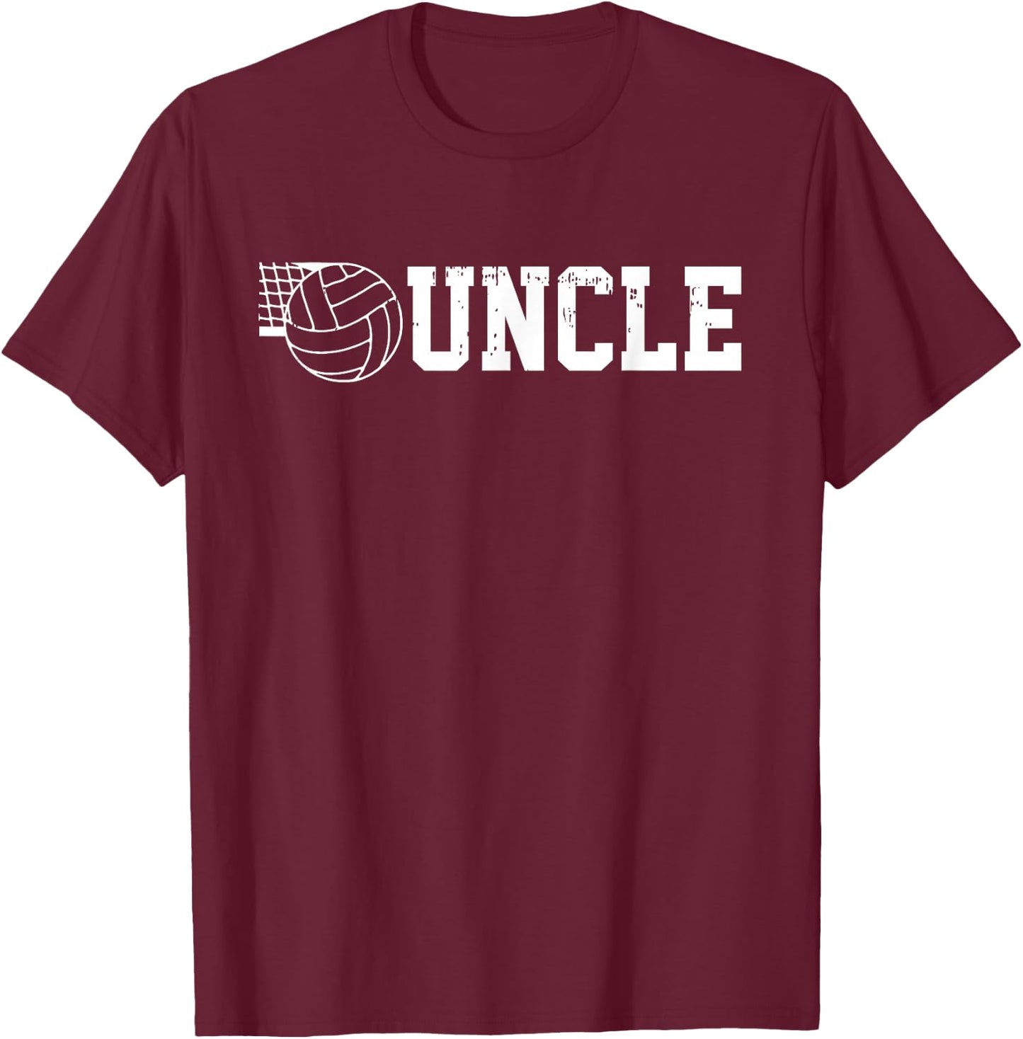 Number One Volleyball Uncle Fathers Day Volleyball Uncle T-Shirt - T-Shirt | Maroon
