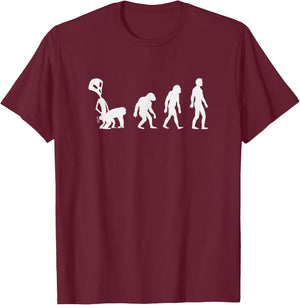 Alien Evolution I Funny Alien UFO Day , black T-Shirt - T-Shirt | Maroon