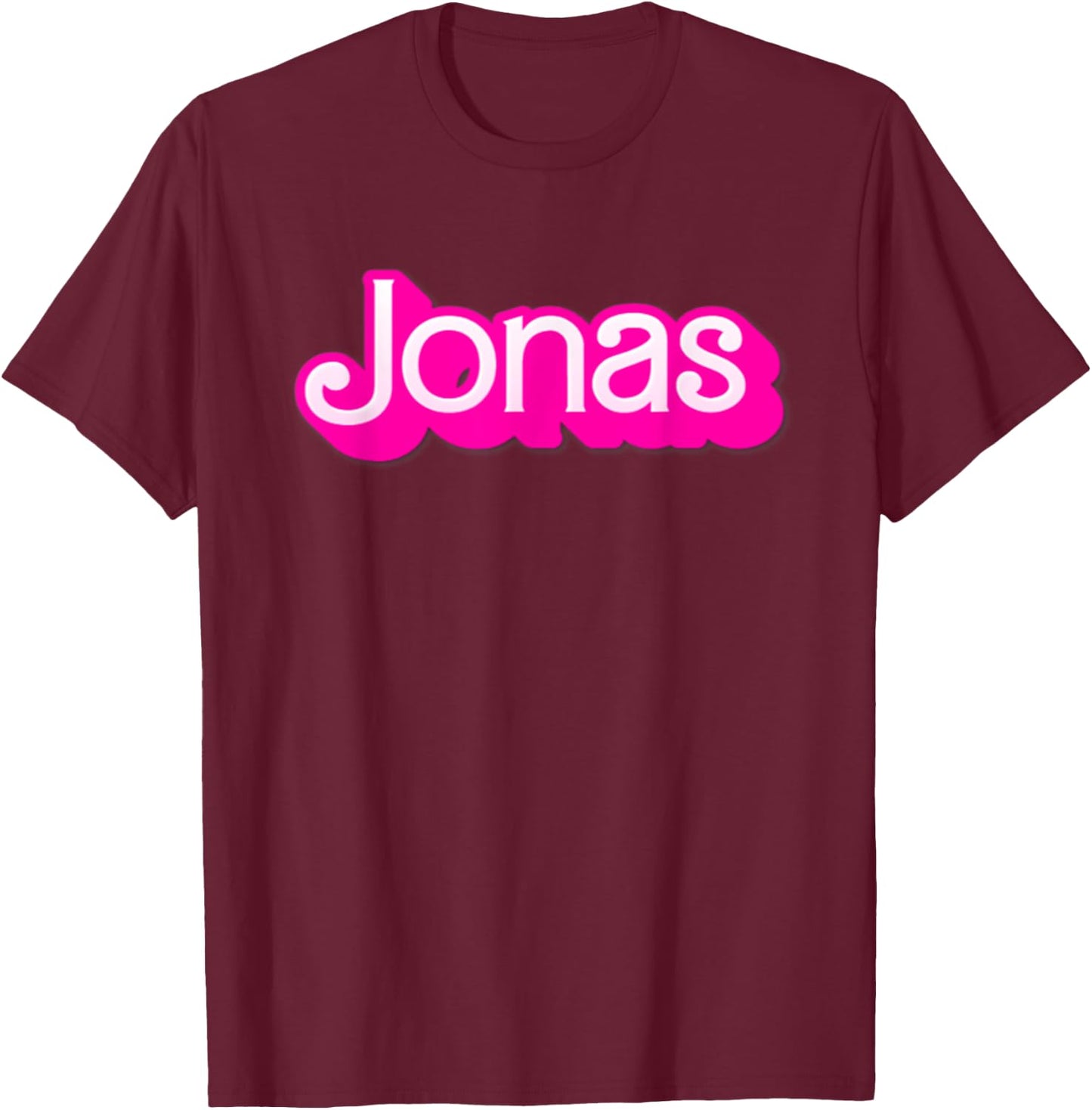 Jonas First Last Family Name-d Boy Girl Baby Birth-day T-Shirt - T-Shirt | Maroon
