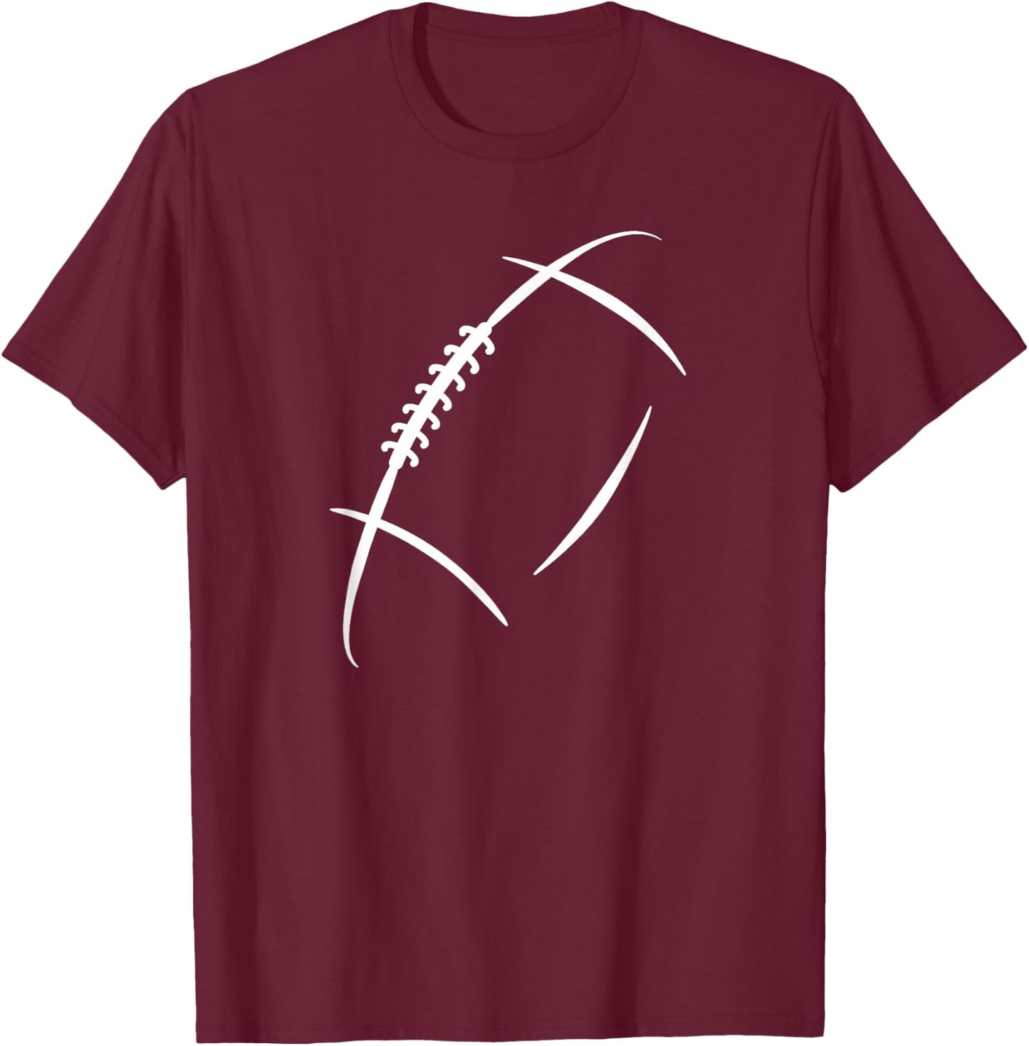 American Football Player And Fan Gear Co Adult Classic Fit Short Sleeve Black Small Football Silhouette T-Shirt - T-Shirt | Maroon