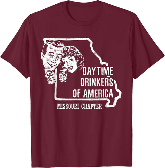 Missouri Day Drinking Shirt Beer Wine Drinker Alcohol Gift T-Shirt - T-Shirt | Maroon