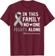 Family Support Fights Alone Brain Cancer Tumor Gray Ribbon T-Shirt - T-Shirt | Maroon