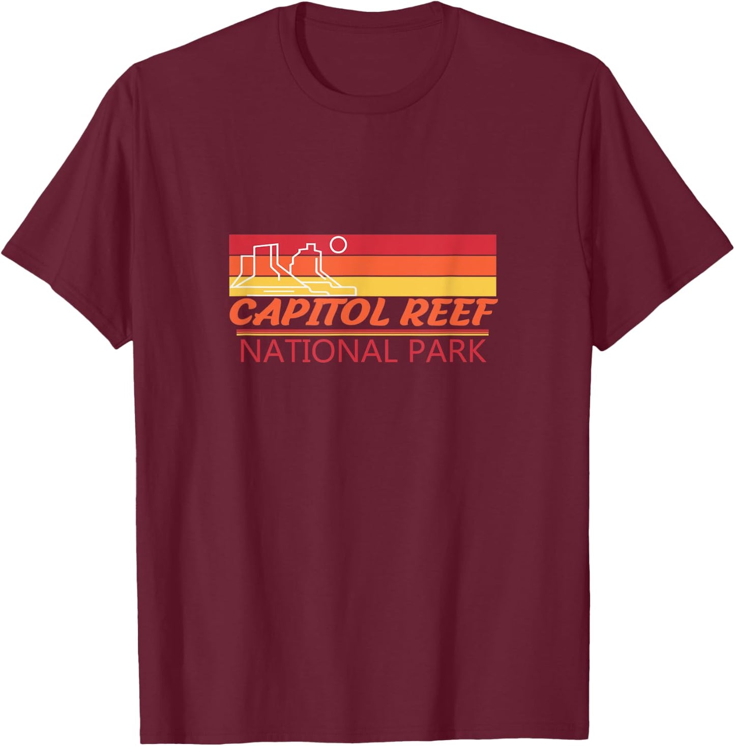 Cool Retro Capital Reef National Park T-Shirt - T-Shirt | Maroon