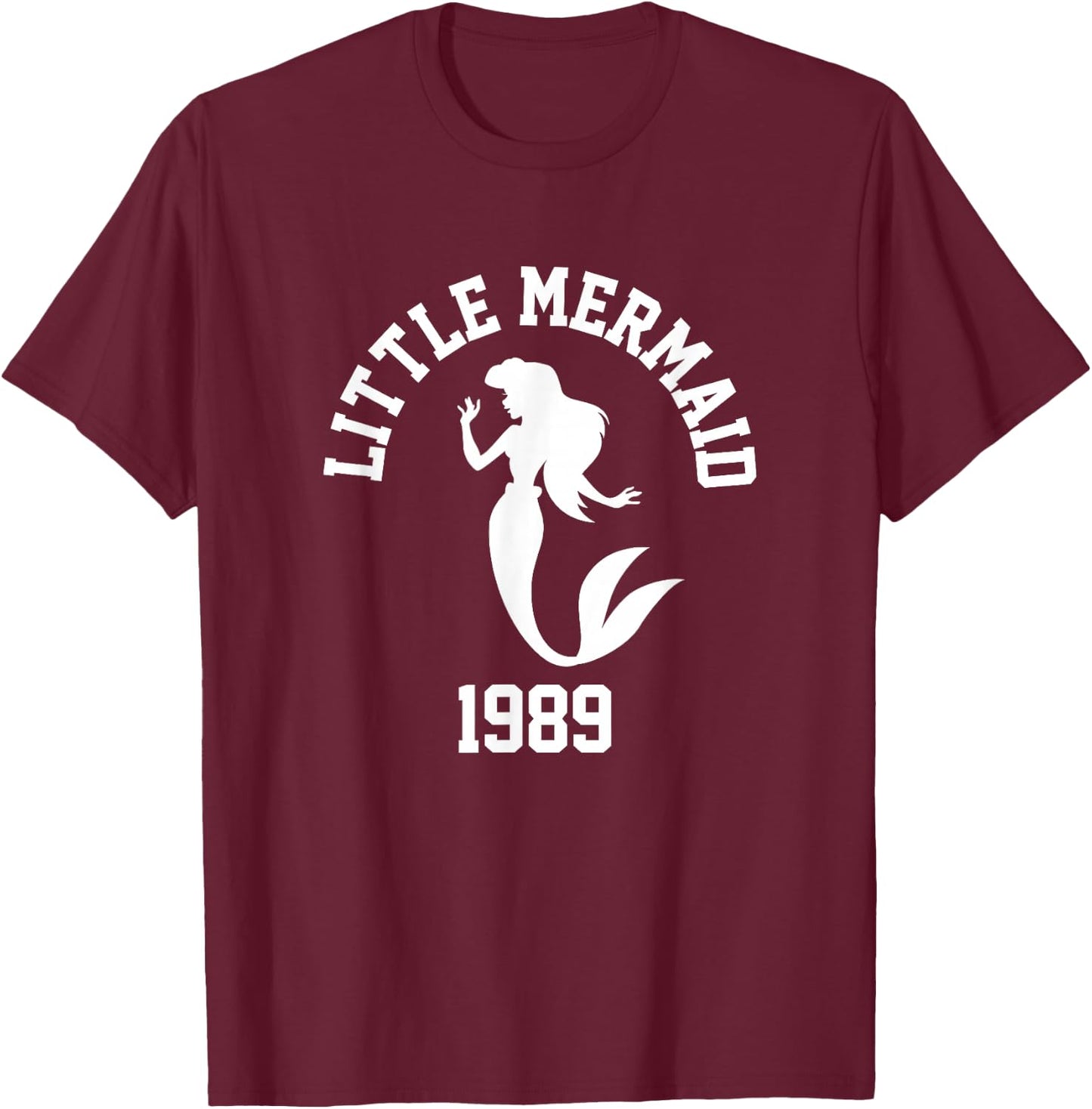 Disney The Little Mermaid Princess Ariel Collegiate 1989 T-Shirt - T-Shirt | Maroon