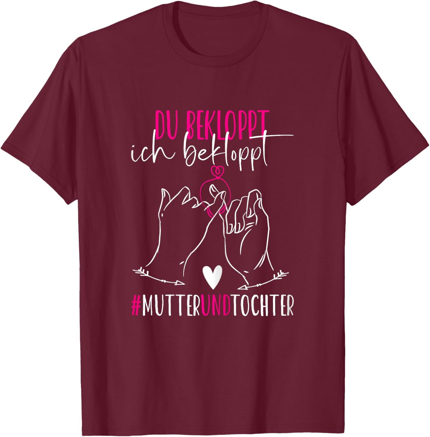 Partner look Mother Daughter Family Mum Daughter Outfit , black, s T-Shirt - T-Shirt | Maroon