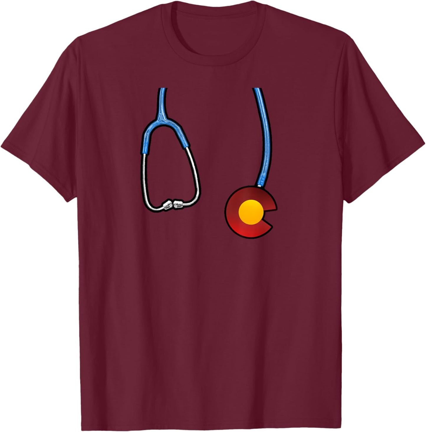 Colorado Flag Inspired Shirt for Nurse or Doctor T-Shirt - T-Shirt | Maroon