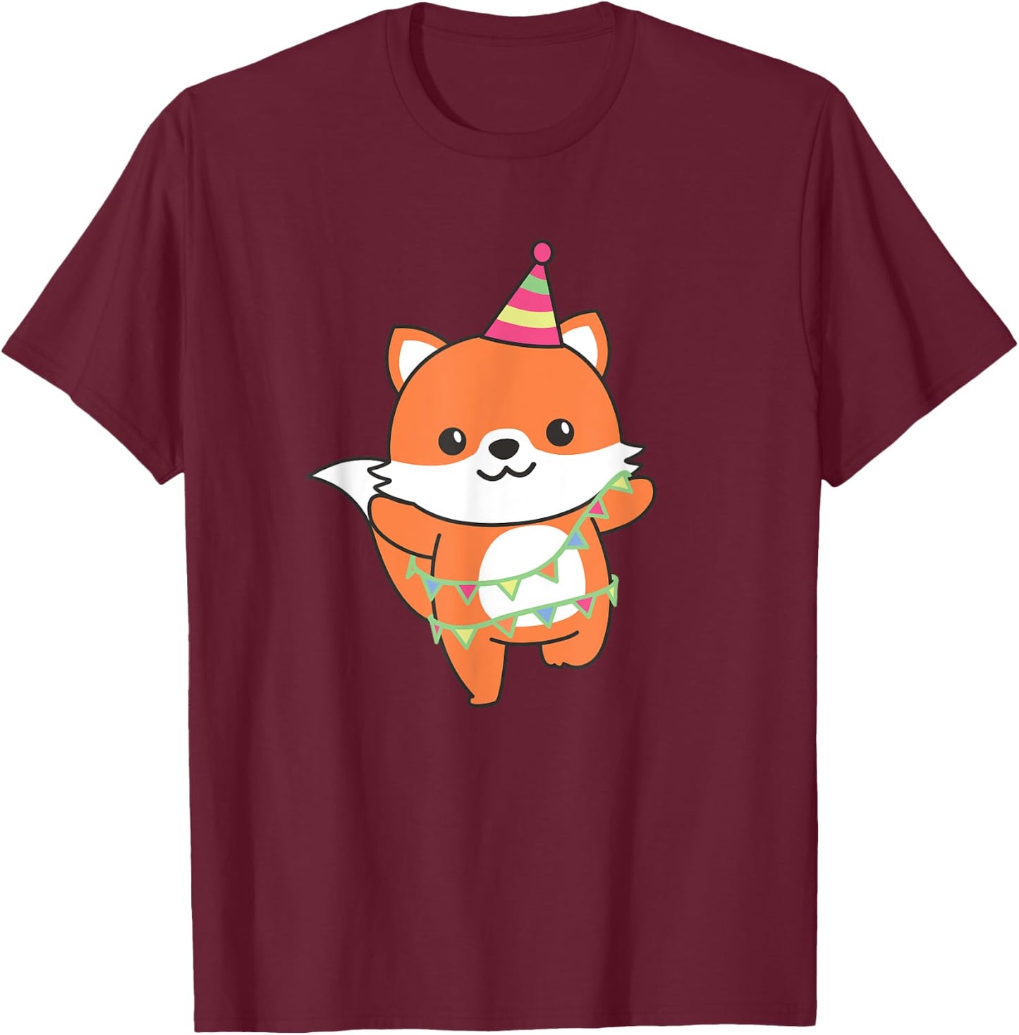 Fox Birthday For Children A Birthday Fox T-Shirt - T-Shirt | Maroon