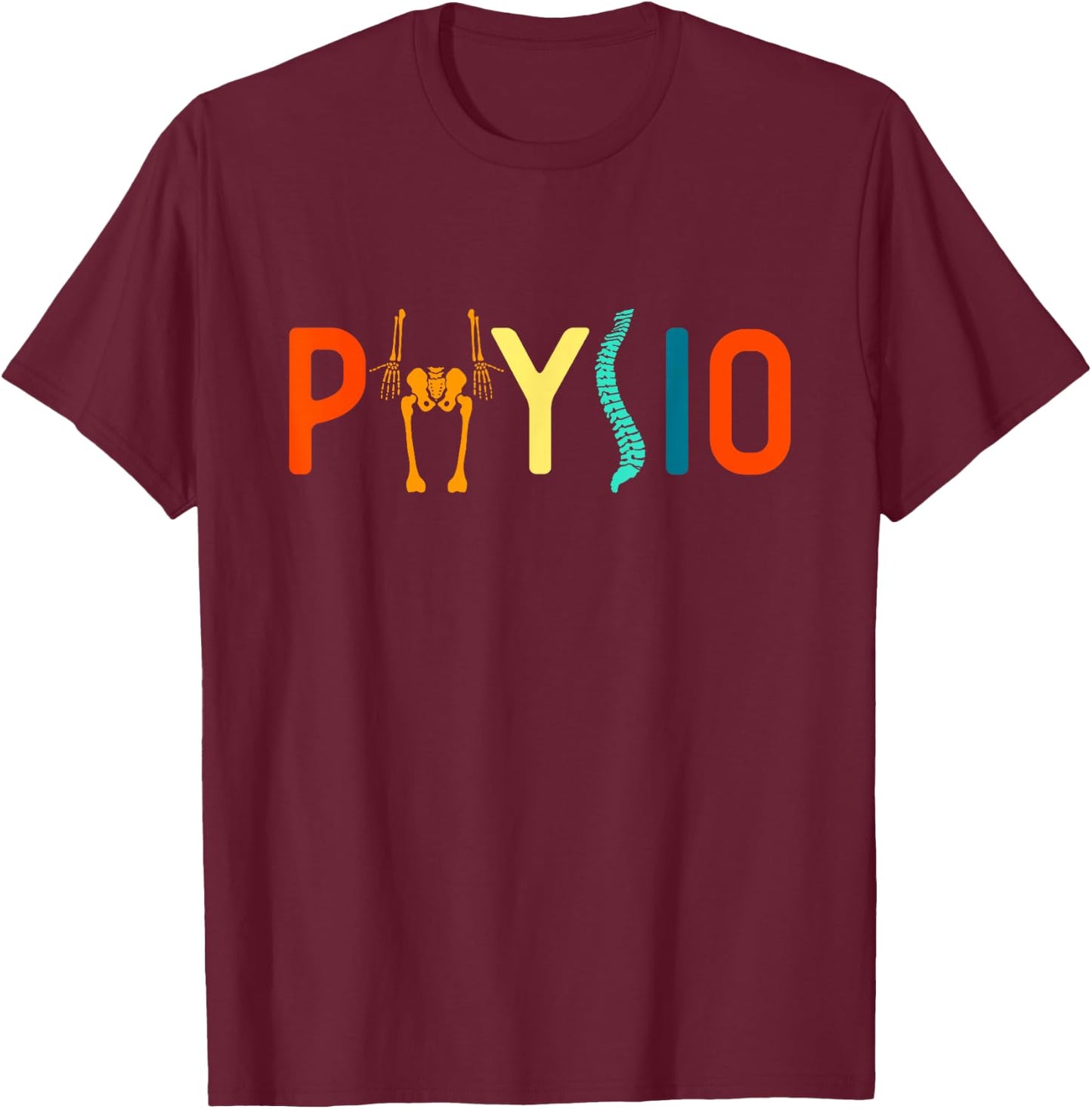 Physiotherapy physiotherapy physiotherapy physio , black T-Shirt - T-Shirt | Maroon