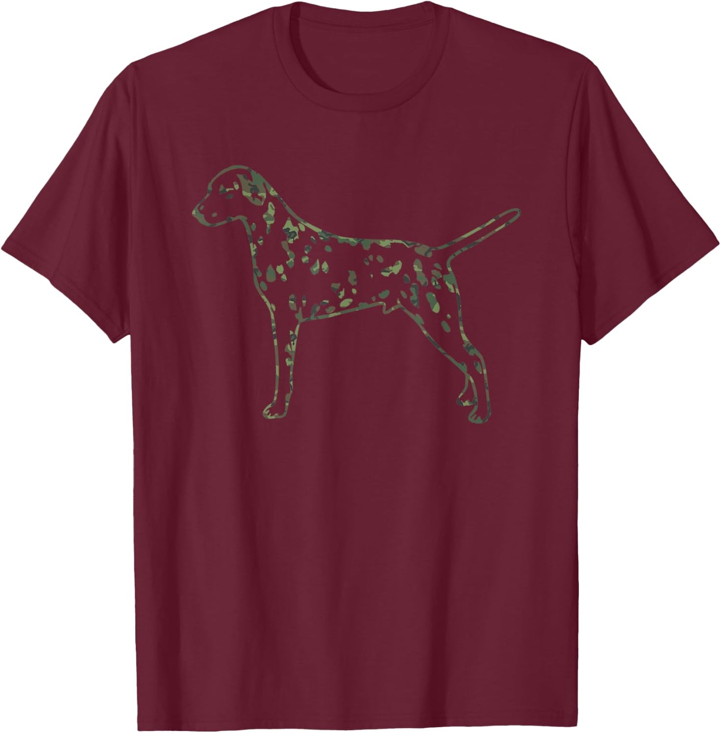 Military Dalmatian Camo Print US Dog Pup Veteran Men Gift T-Shirt - T-Shirt | Maroon
