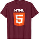 HTML5 HTML Logo, Web Designer Frontend Software Engineer T-Shirt - T-Shirt | Maroon
