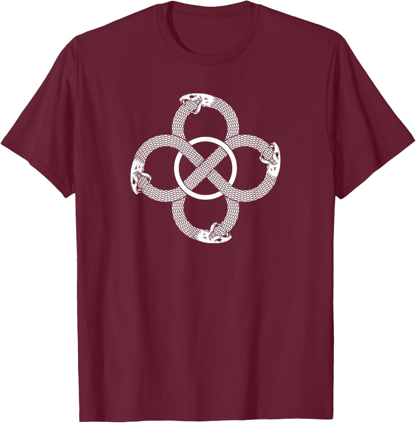 Ouroboros Uroboros self-eating snake symbol circle Eternity T-Shirt - T-Shirt | Maroon