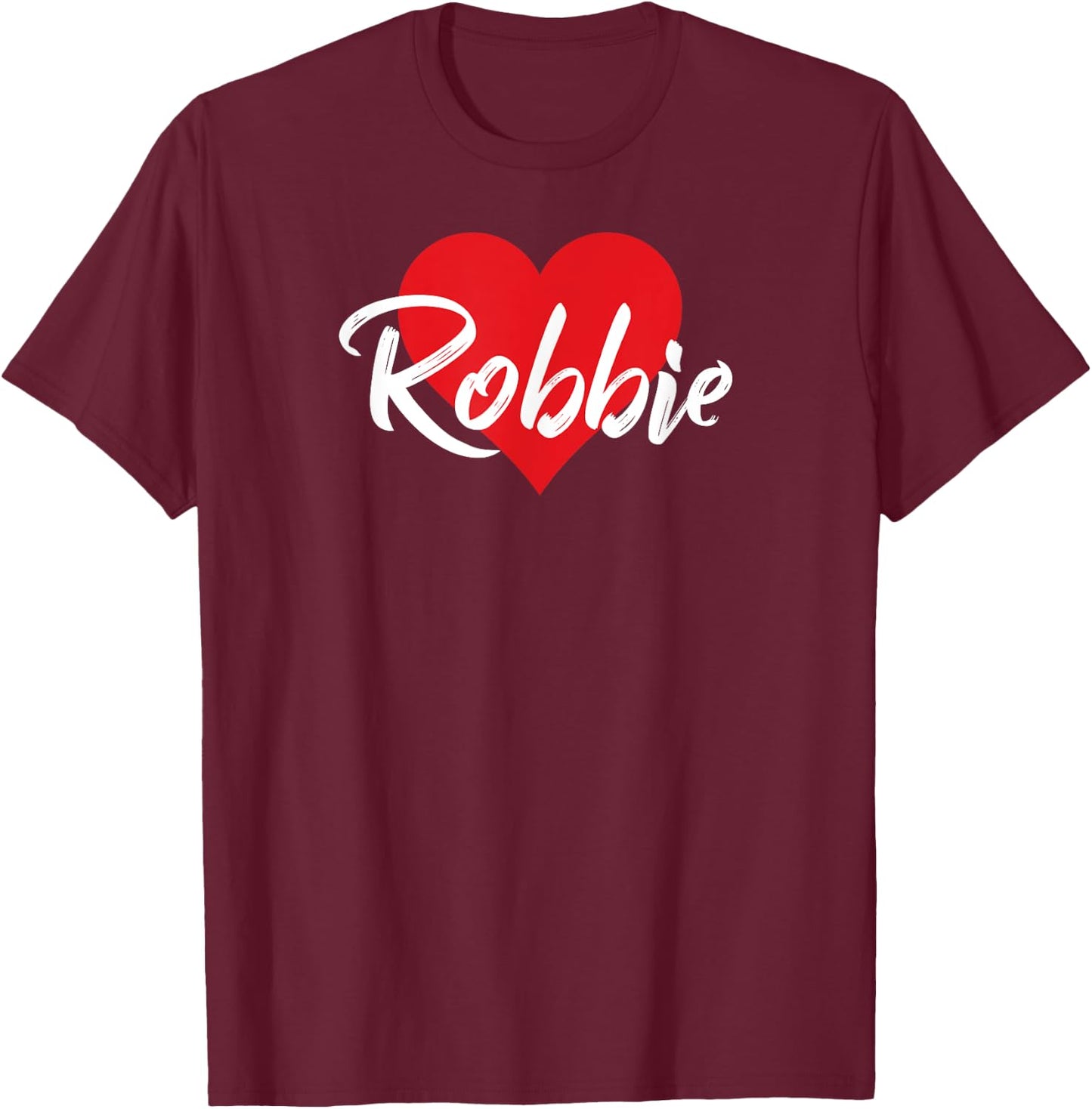 mit Aufschrift I Love Robbie, mit Herz T-Shirt - T-Shirt | Maroon