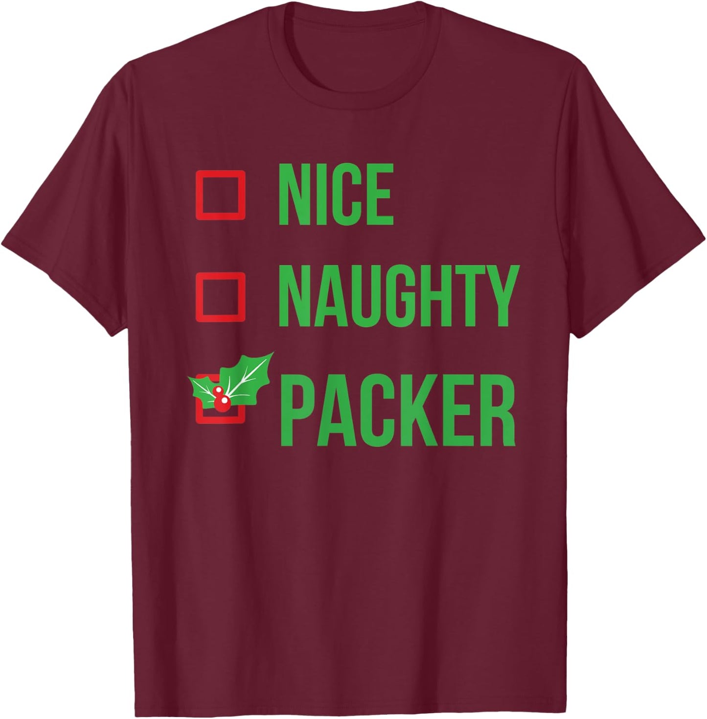 Packer Funny Pajama Christmas T-Shirt - T-Shirt | Maroon
