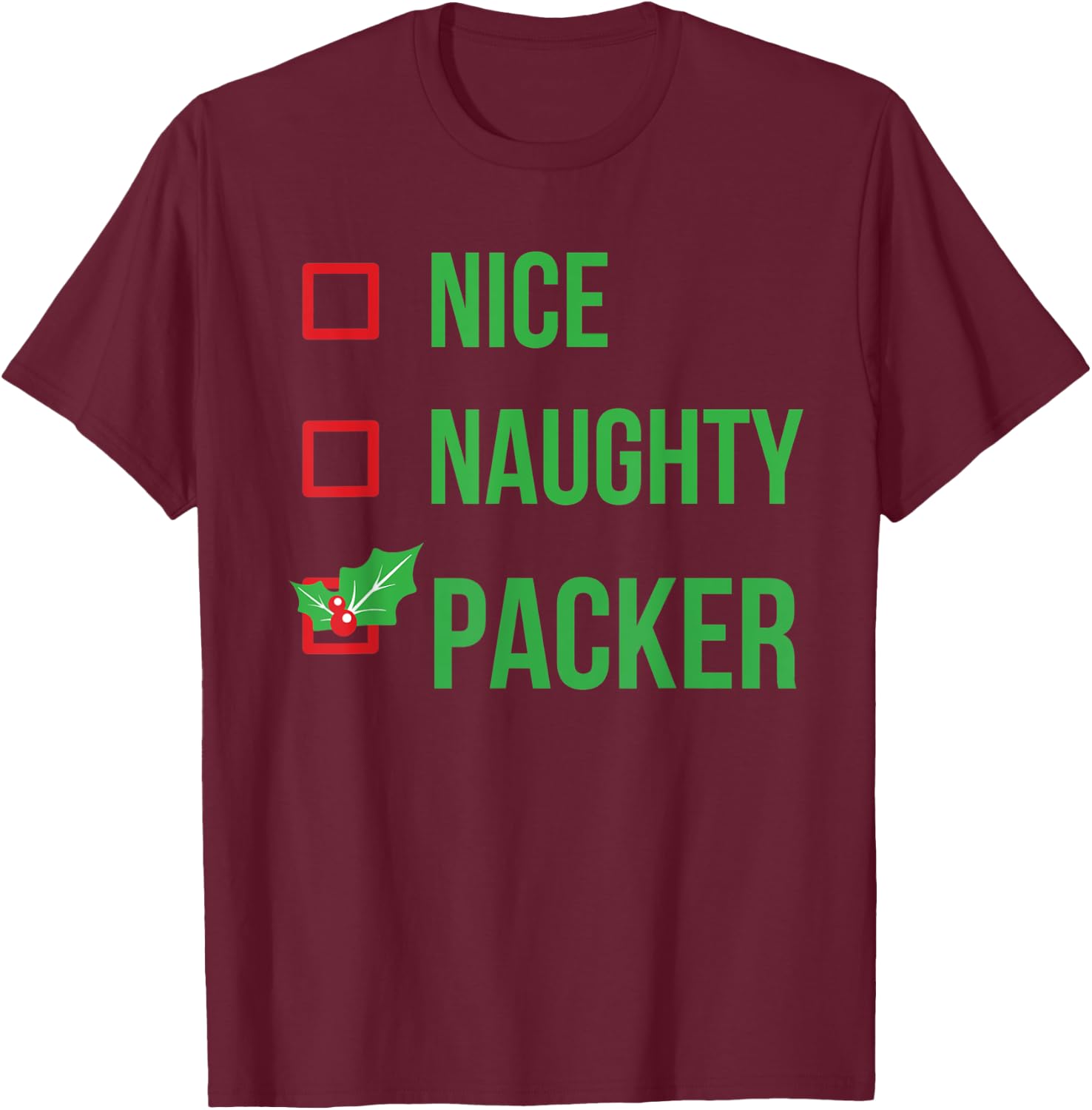 Packer Funny Pajama Christmas T-Shirt - T-Shirt | Maroon