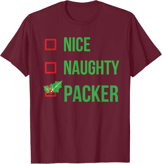 Packer Funny Pajama Christmas T-Shirt - T-Shirt | Maroon