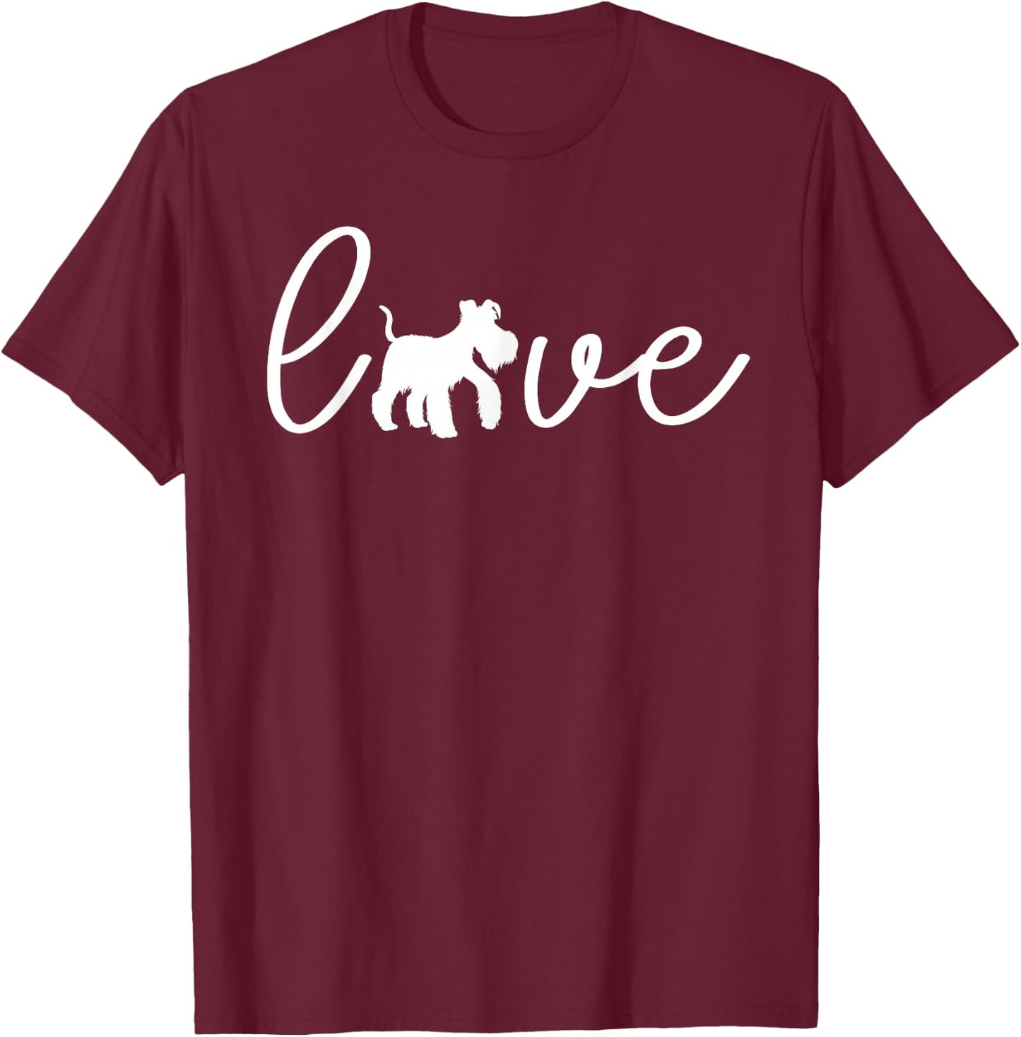 Love Miniature Schnauzer T-Shirt - T-Shirt | Maroon