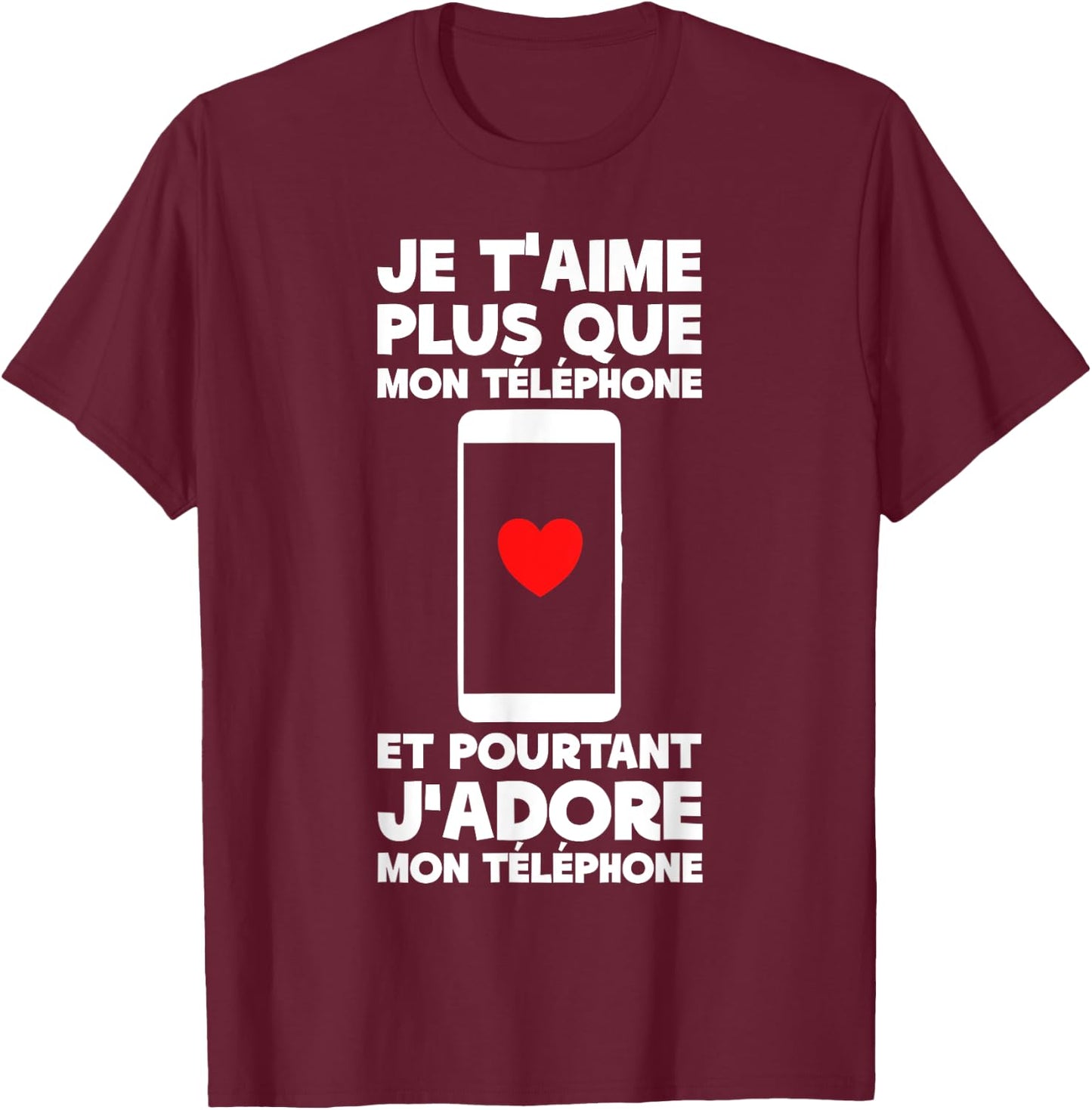 Funny Phone Gift Funny Teen Boyfriend Girlfriend Love , Black, S T-Shirt - T-Shirt | Maroon